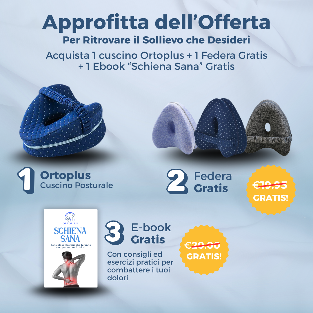 OrtoPlus™ - Cuscino Ortopedico Memory Foam per Gambe | Supporto Posturale per Dormire sul Fianco