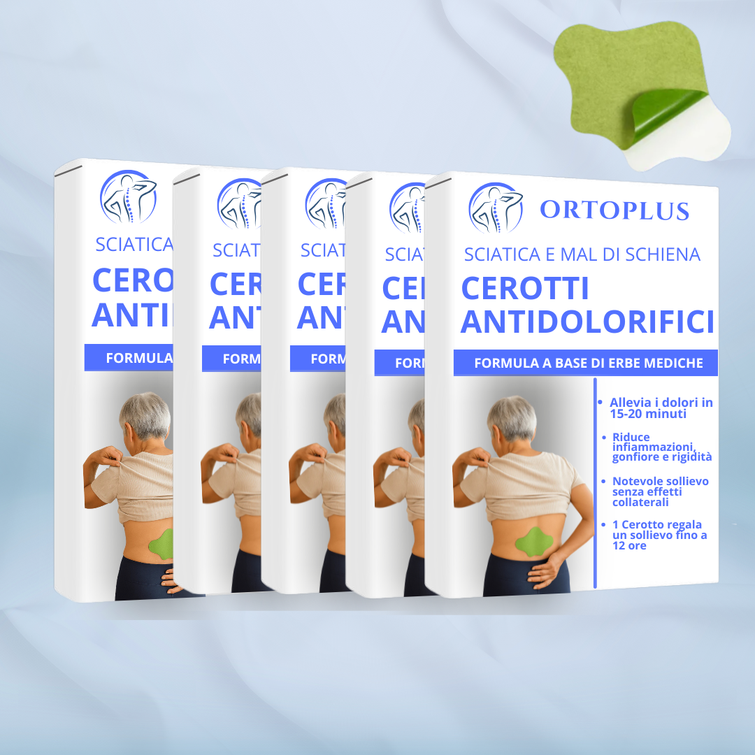 OrtoPlus™ - Cerotti Termici Riscaldanti per Zona Lombare | Con Estratti Naturali - 12 Pezzi