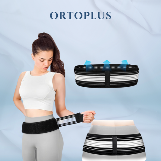 OrtoPlus™ - Cintura Lombare Supporto Schiena | Cintura Posturale Regolabile per Lavoro e Sport