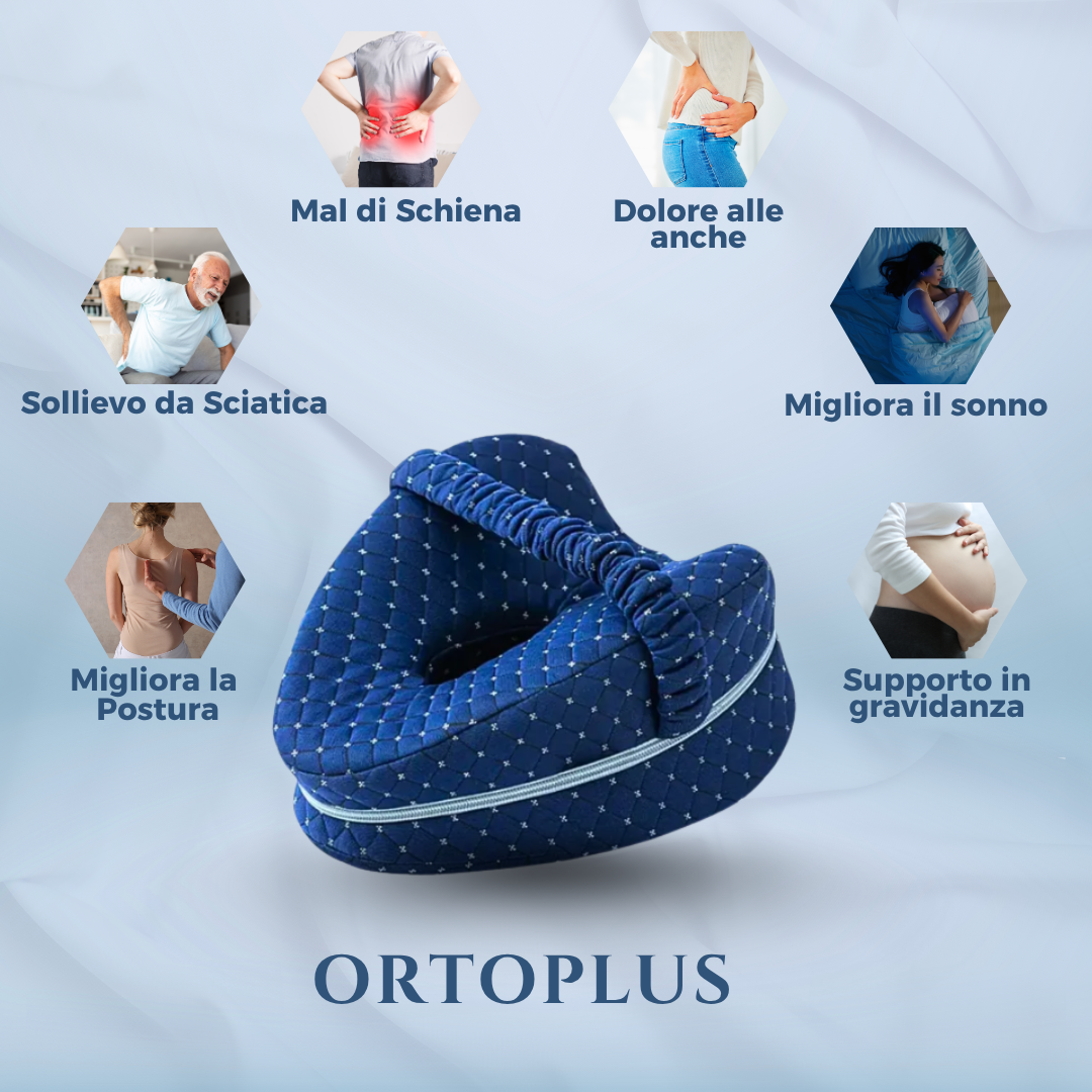 OrtoPlus™ - Cuscino Ortopedico Memory Foam per Gambe | Supporto Posturale per Dormire sul Fianco