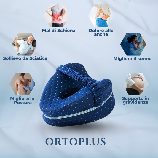 OrtoPlus™ - Cuscino Ortopedico Memory Foam per Gambe | Supporto Posturale per Dormire sul Fianco