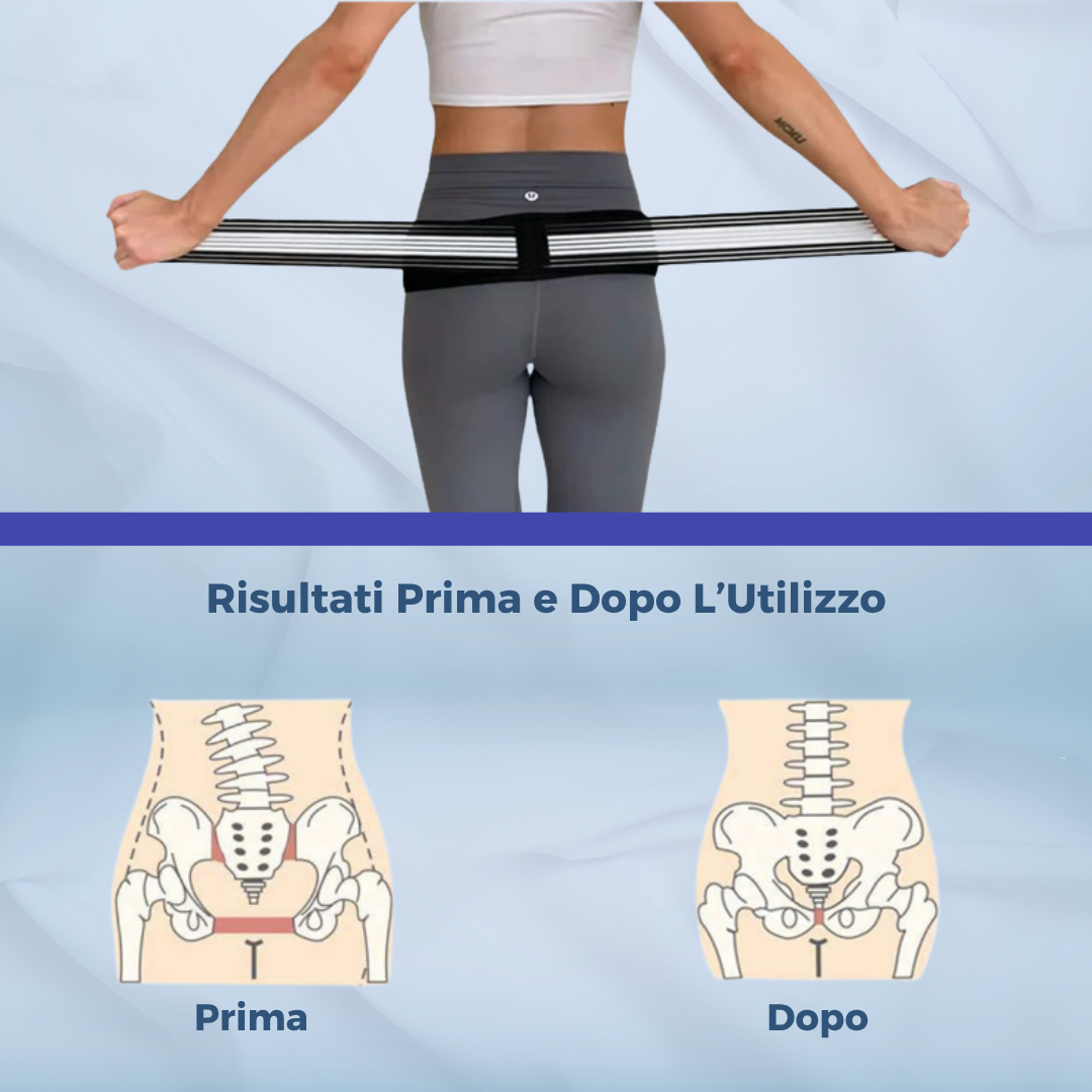 OrtoPlus™ - Cintura Lombare Supporto Schiena | Cintura Posturale Regolabile per Lavoro e Sport