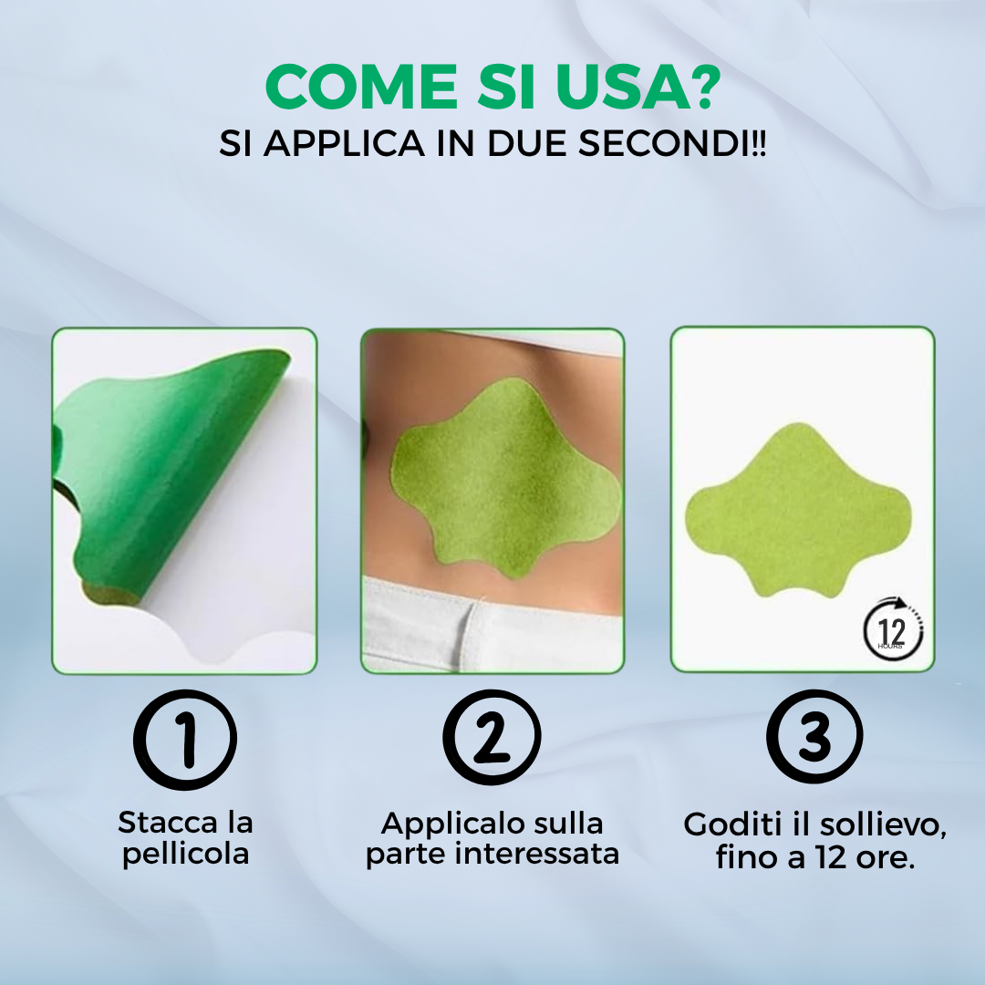 OrtoPlus™ - Cerotti Termici Riscaldanti per Zona Lombare | Con Estratti Naturali - 12 Pezzi